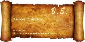 Banos Sándor névjegykártya