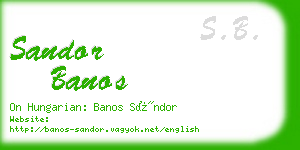 sandor banos business card